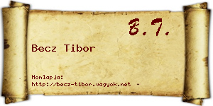 Becz Tibor névjegykártya